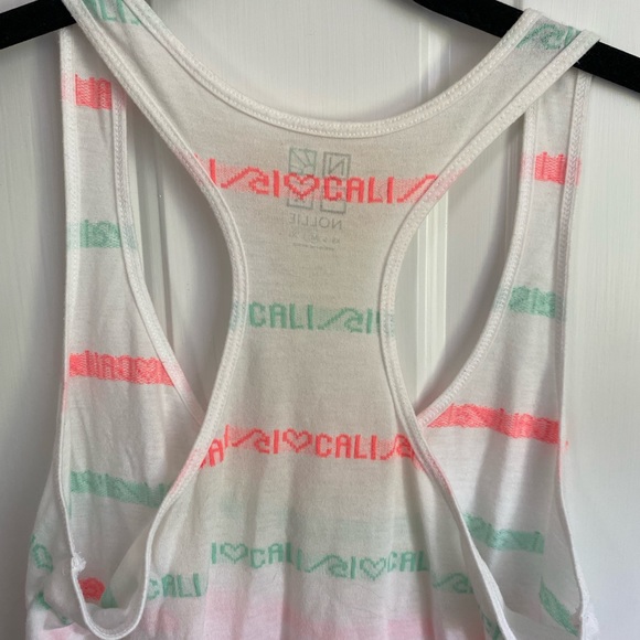 Pacsun Nollie White 'I Love Cali' Racerback Top Size Medium - Picture 5 of 6